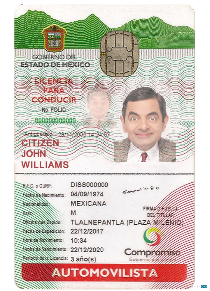 Download MEXICO ID version 2 Photoshop template